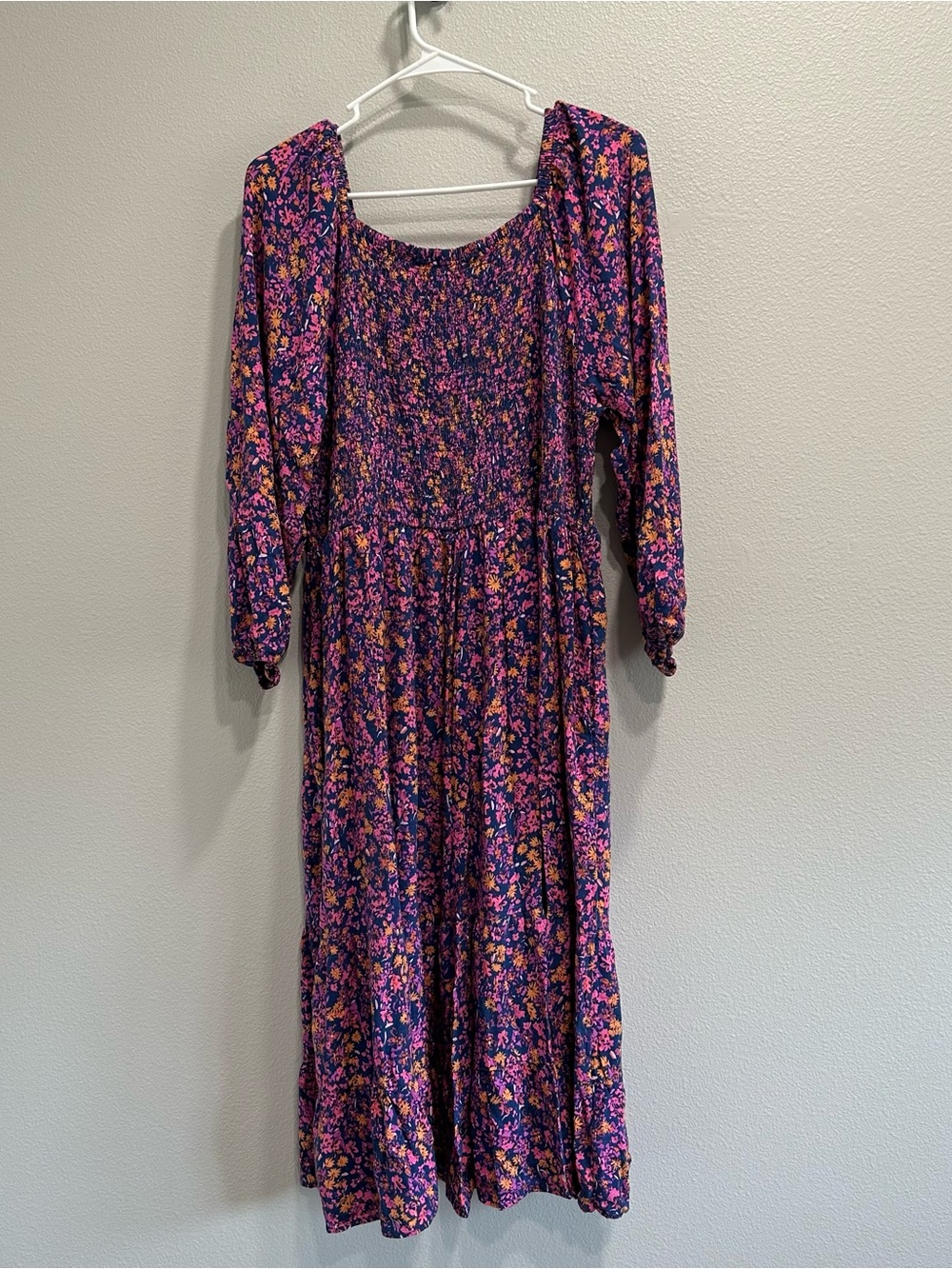Women’s Floral Smocked Midi/maxi dress size 1X, prairie,cottagecore,tiered